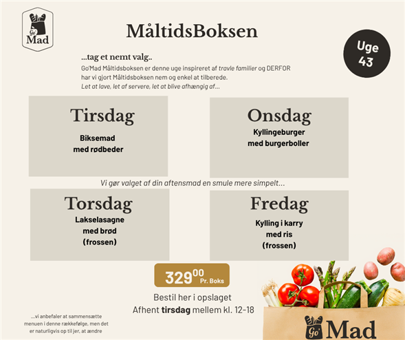 Go’Mad Måltidsboks uge 43💛
